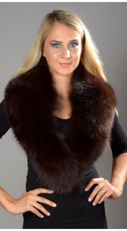 Dark Brown Fox Fur Collar